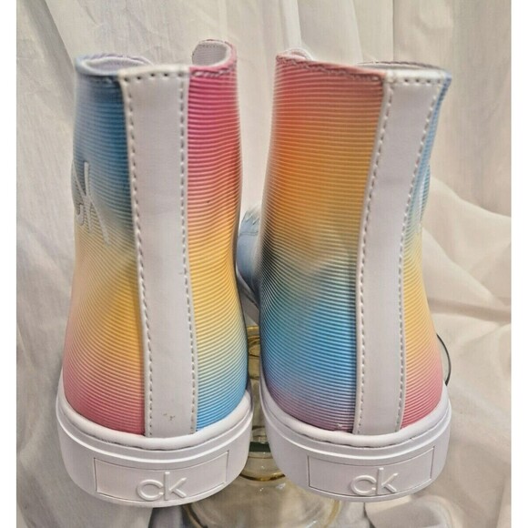 CALVIN KLEIN Women's Multi Color Rainbow  GIGI High Top Sneakers 9M - Picture 5 of 10